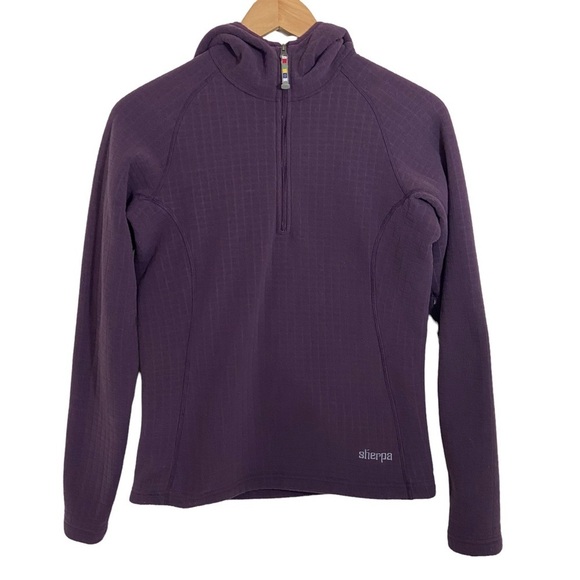 Sherpa Adventure Gear Polartec Hoodie Jacket Waffle Knit Sherpa Lined Purple S - Picture 1 of 10